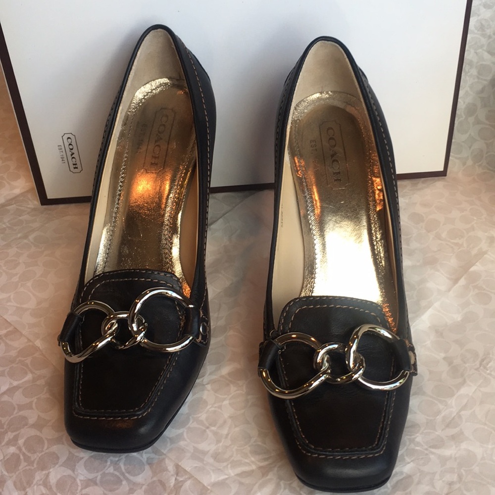 Coach Krystal soft calf Black womens heel size 7